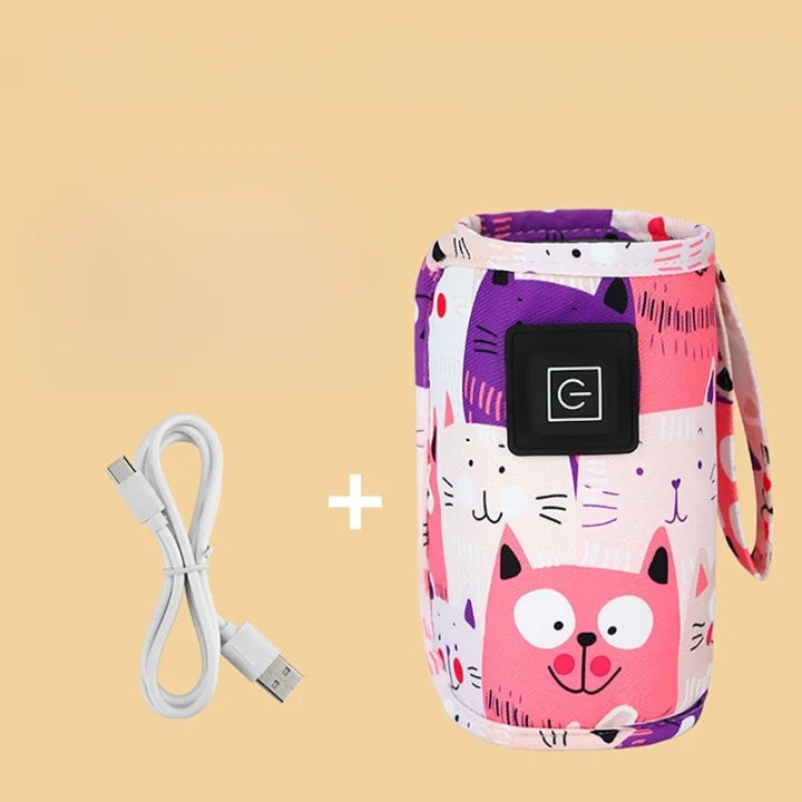 Baby Bottle Warmer USB Rechargeable Adjustable Temp