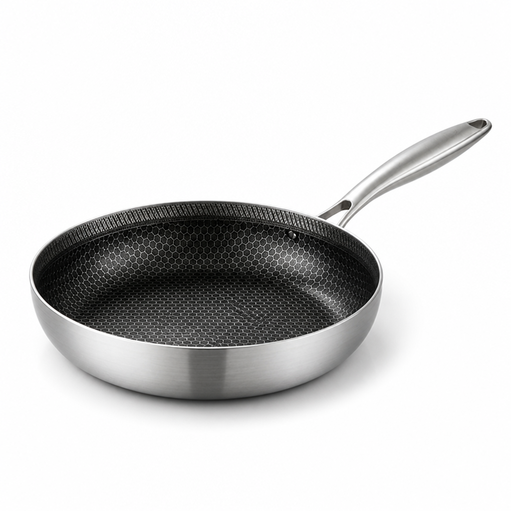 Tri-Ply Stainless Steel Honeycomb Non-Stick Frying Pan (Multiple Sizes)