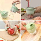 Electric Food Chopper 4-in-1 Stainless Steel Blades
