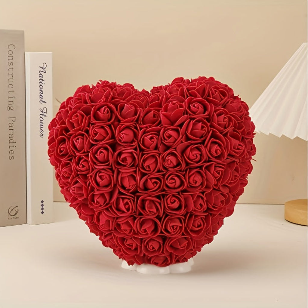 Artificial Flower Table Centerpiece - Heart-Shaped Rose for Mother's Day