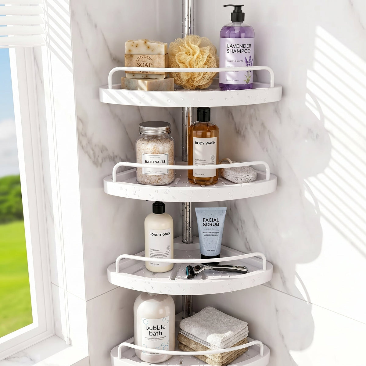 Corner Shelf for Bathroom – Adjustable Storage Solution