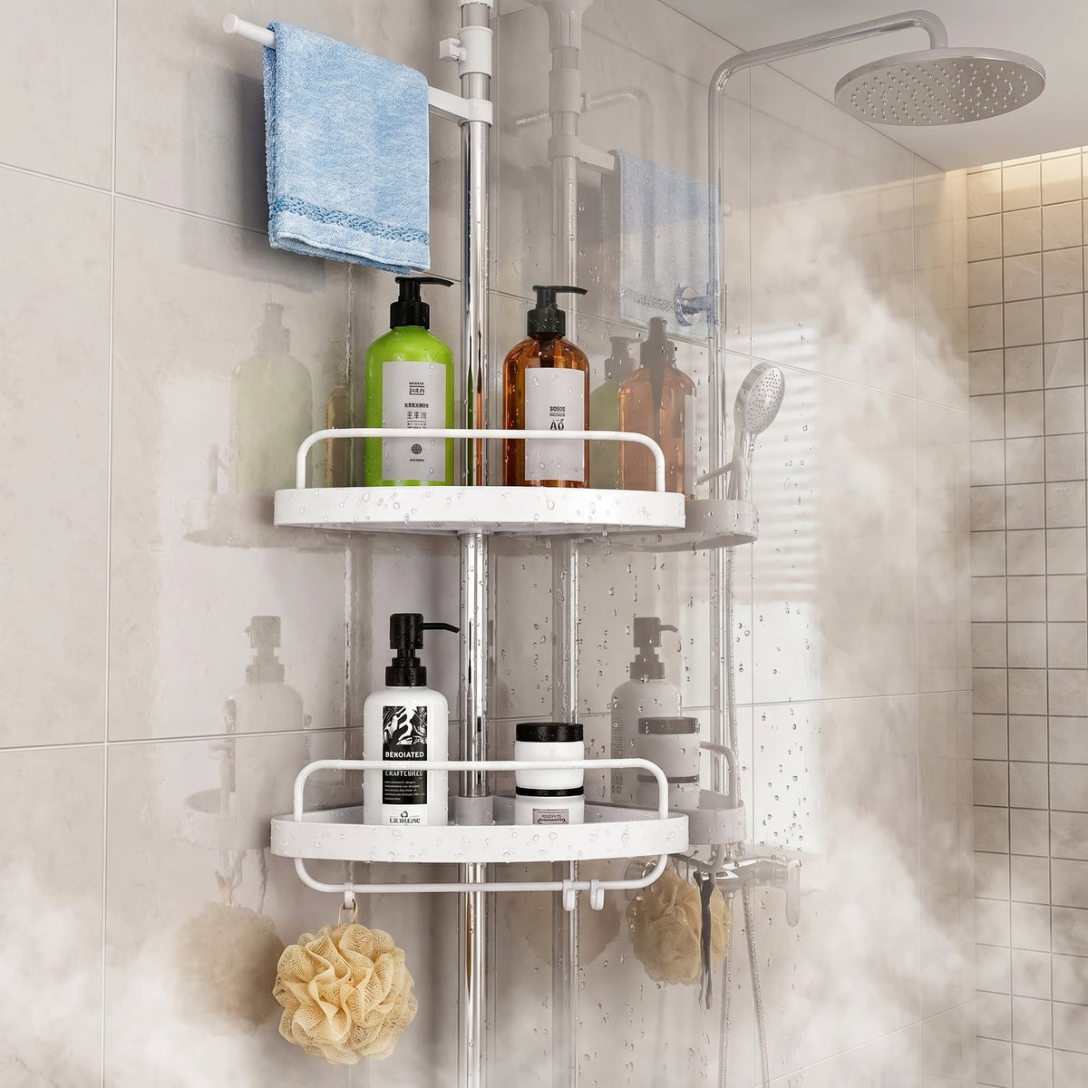 Corner Shelf for Bathroom – Adjustable Storage Solution