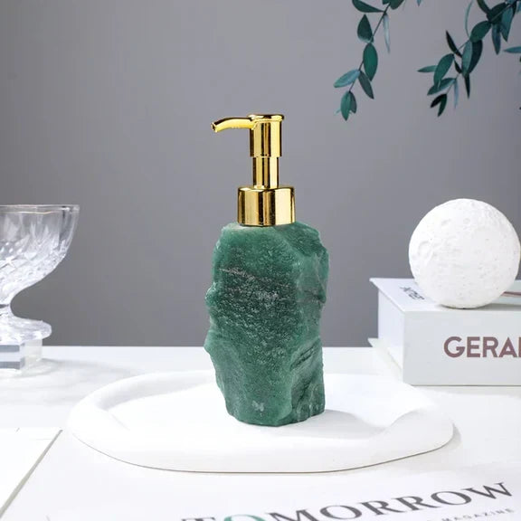 Elegant Stone Soap Dispenser with Luxurious Gold Pump
