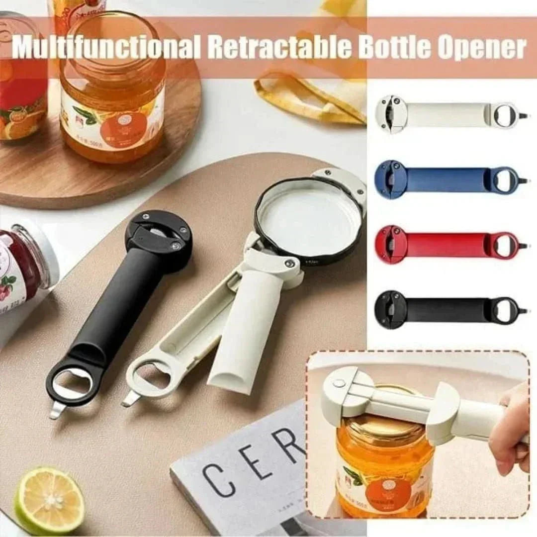 Jar & Bottle Opener Retractable Ergonomic Grip