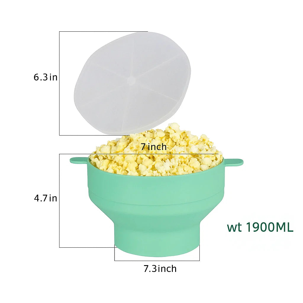 Microwave Popcorn Maker Reusable Silicone Non-Stick & Dishwasher-Safe