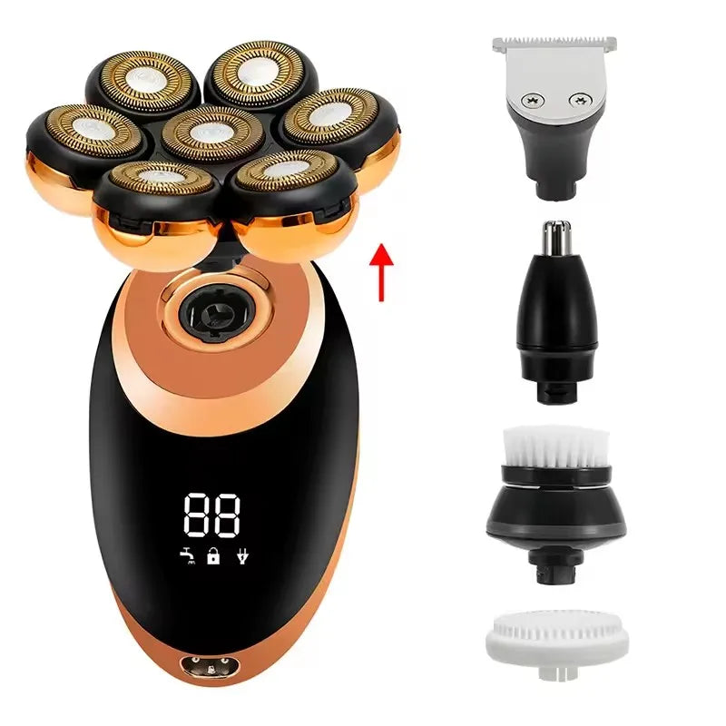 Electric Shaver 7D Floating Heads 5-in-1 Grooming Kit