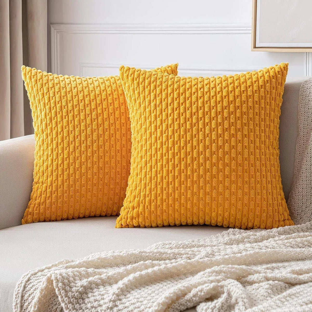 Cushion Covers Boho Ribbed Corduroy Machine Washable