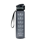 Water Bottle Timeline Markings Built-In Straw 1L Capacity