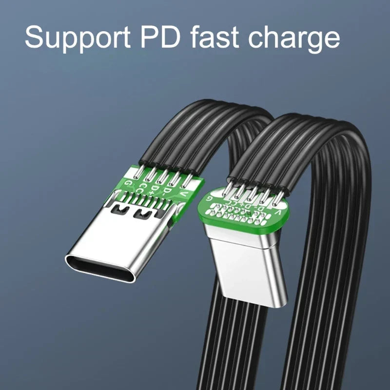 USB-C Cable Right-Angle 45W Fast Charging