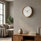 Silent Movement Wooden Wall Clock Crafted from Solid Wood