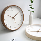 Silent Movement Wooden Wall Clock Crafted from Solid Wood