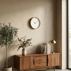 Silent Movement Wooden Wall Clock Crafted from Solid Wood