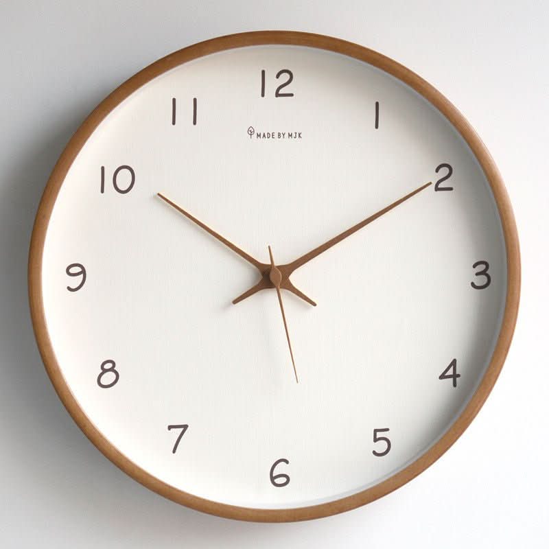 Silent Movement Wooden Wall Clock Crafted from Solid Wood