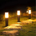 Cylindrical Solar Garden Bollard Lights - Set of 2
