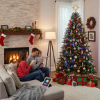 Fully Decorated Artificial Christmas Tree Lights