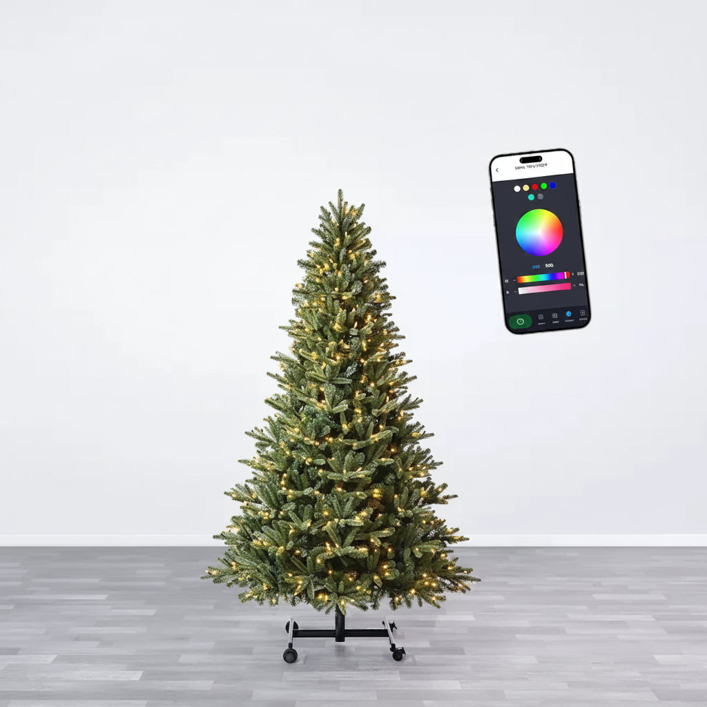 Fully Decorated Artificial Christmas Tree Lights