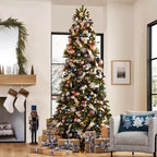 Fully Decorated Artificial Christmas Tree Lights