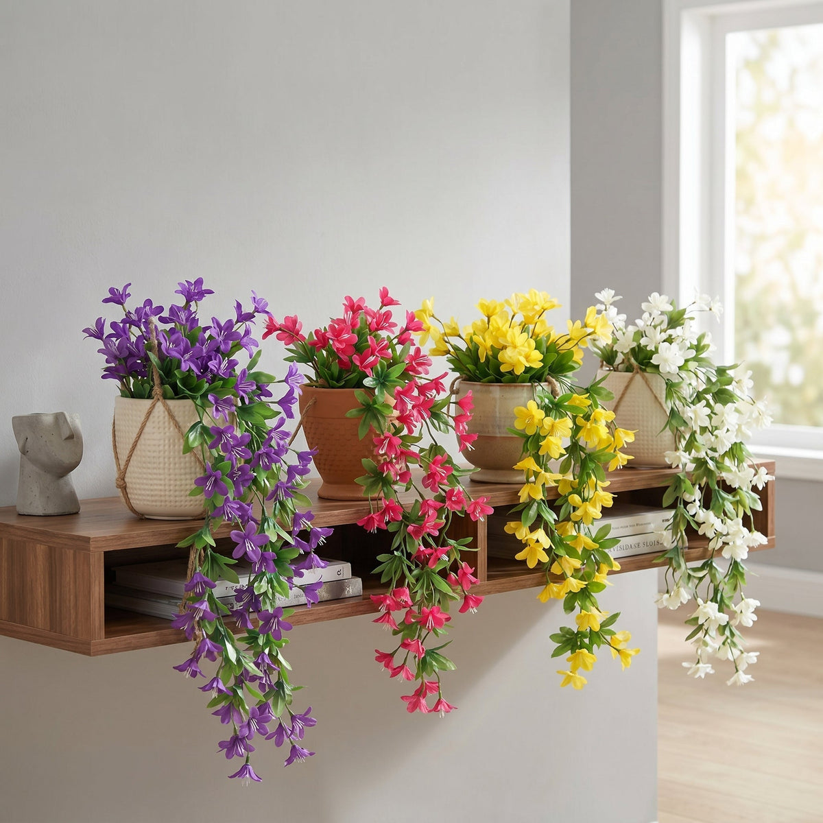 Colorful Artificial Climbing Plant with Flowers
