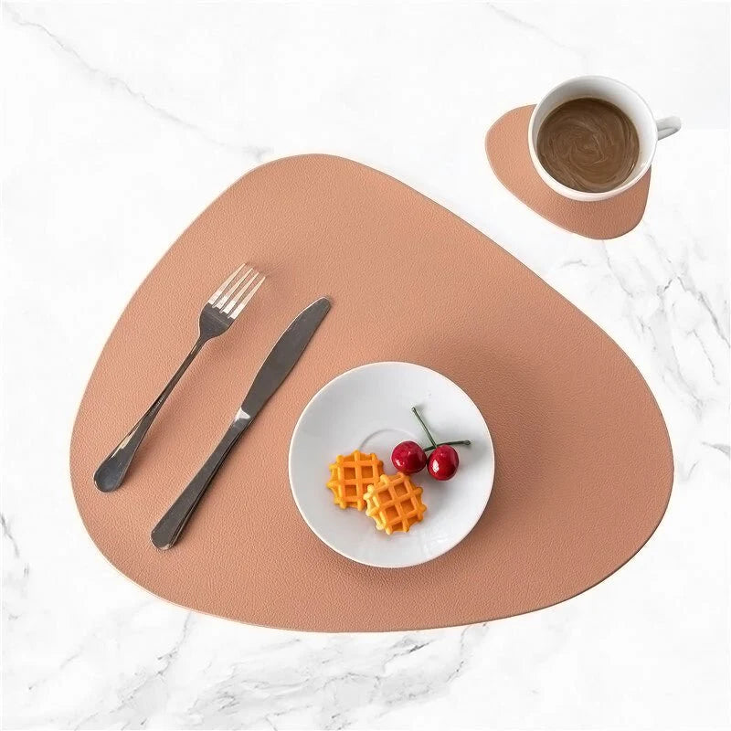 Placemat Set PU Leather Water Resistant 4-Piece