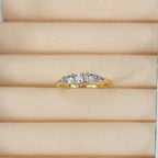 Stackable Gold Rings Set with Rhinestones for Mother's Day