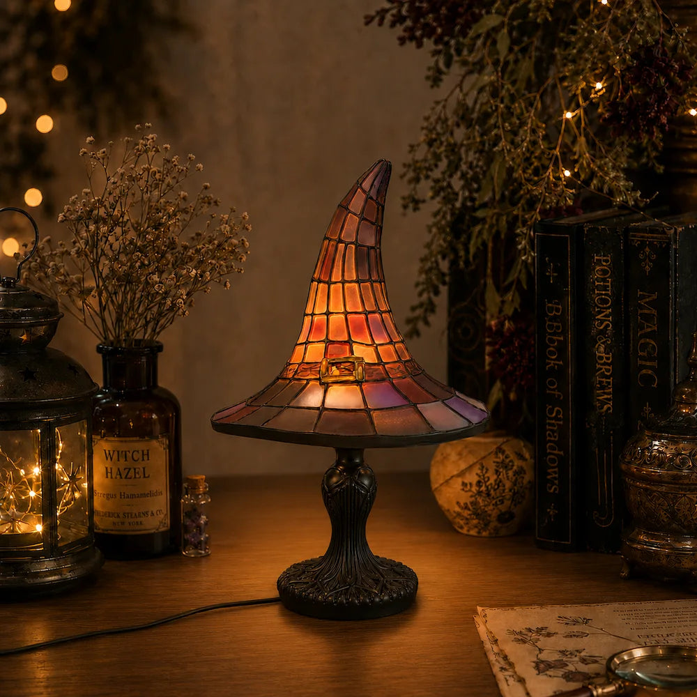 Colorful Mosaic Hat-Shaped Table Lamp