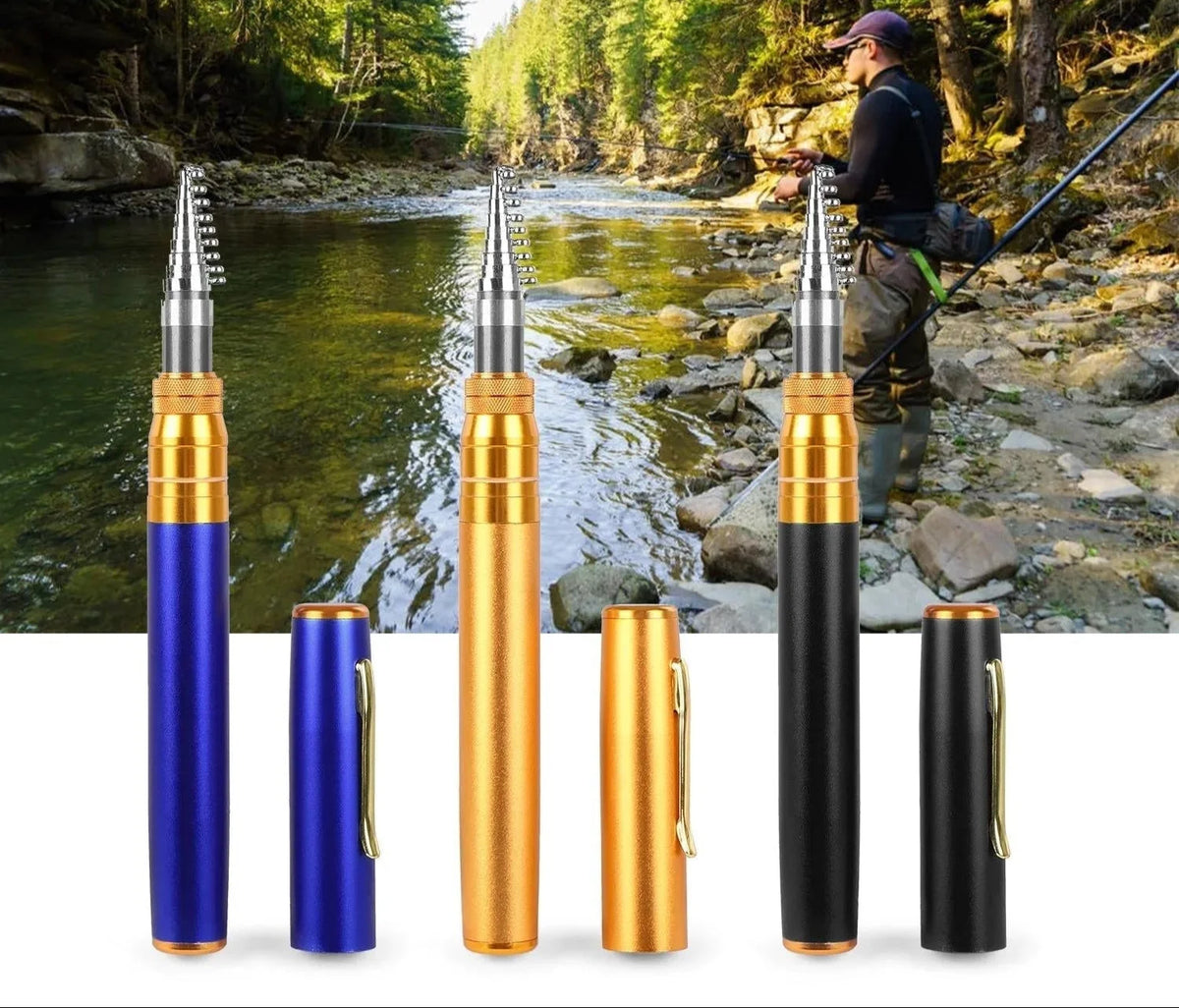 Telescopic Fishing Rod Pocket Sized Corrosion Resistant Aluminum Alloy
