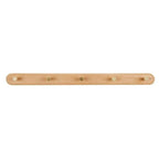 Wall-Mounted Coat Rack Natural Wood & Brass Hooks