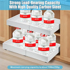 Pull-Out Cabinet Drawers Adjustable Width 77 Lb Capacity