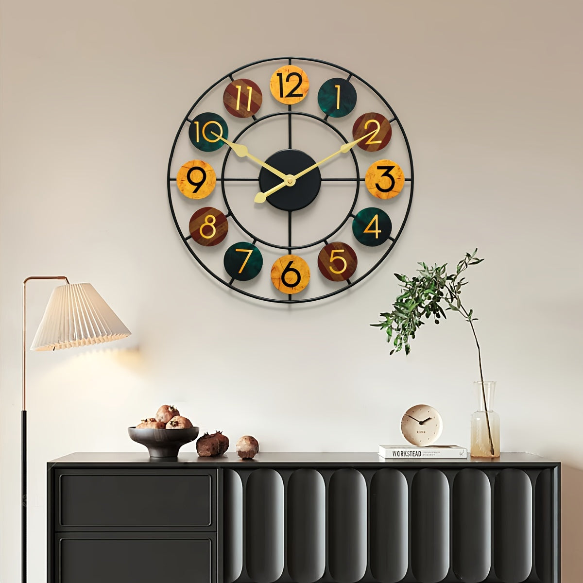 Vintage Iron Wall Clock in Bright Colors | Decorative Timepiece