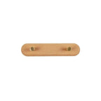 Wall-Mounted Coat Rack Natural Wood & Brass Hooks