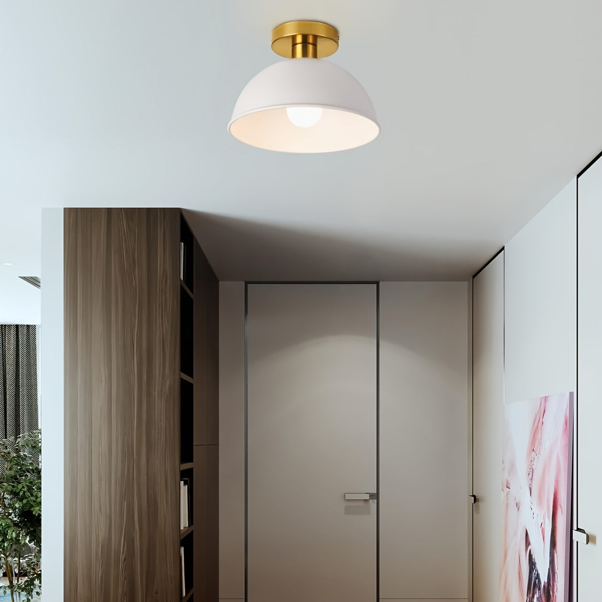 Contemporary Semi-Flush Mount Light Fixture | Matte Metal Design