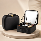 Travel Cosmetic Organizer with LED Mirror - Makeup Case for Mother's Day