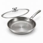 Uncoated Pure Titanium Dot-Texture Frying Pan (Induction & Oven-Safe)