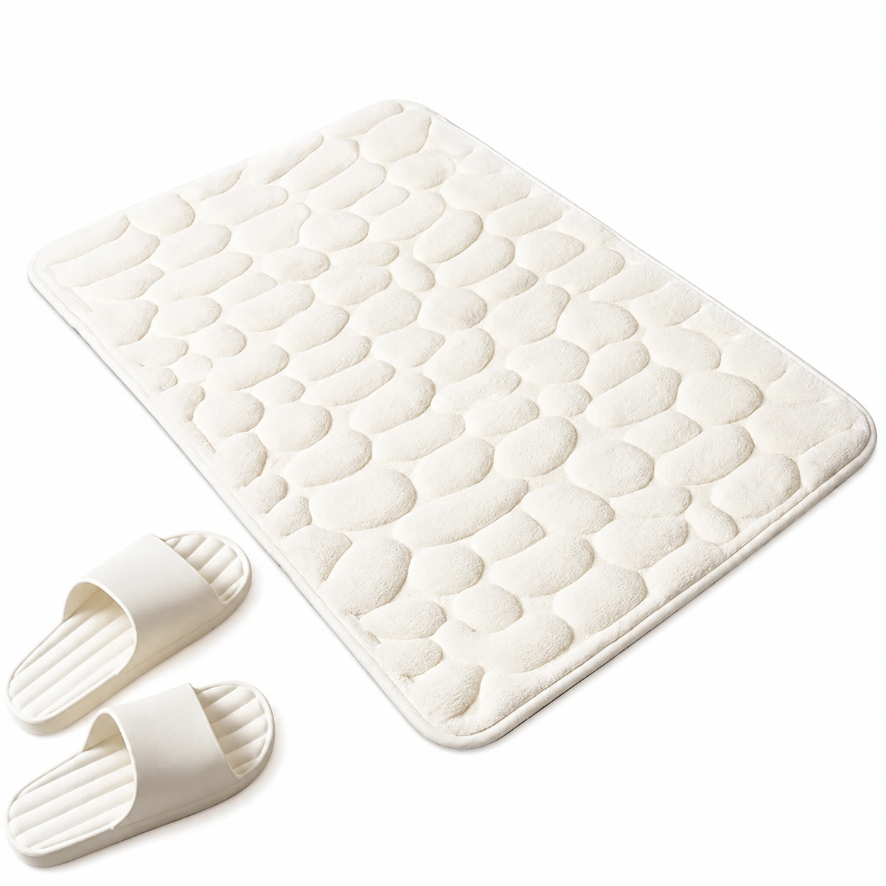Absorbent Coral Velvet Polyester Non-Slip Bath Mat