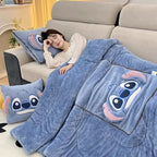 Kids Blanket & Cushion Set Plush Fleece Machine Washable