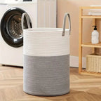 Foldable Woven Rope Laundry Basket – Durable and Chic Organizer