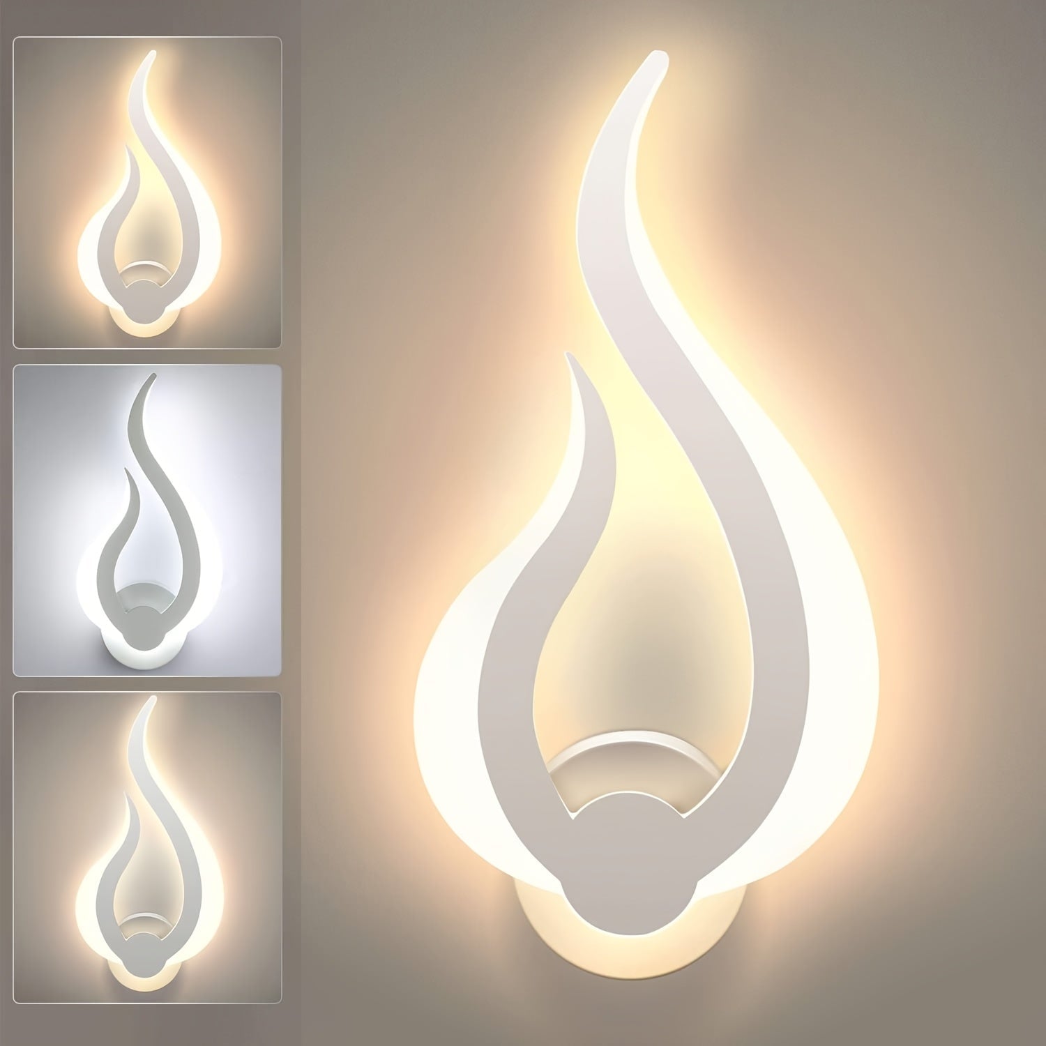 10W Warm White Wall Sconce with Modern Flame LED Design
