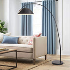 Arc Shaped Floor Lamp in Black Metal with Circular Base
