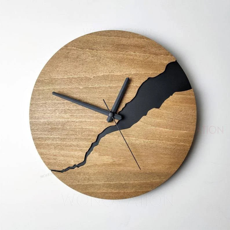 Wall Clock Wooden Minimalist Rustic 30cm