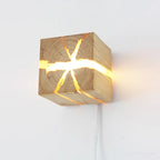 Handcrafted Wall Light in Solid Wood with Resin Detailing