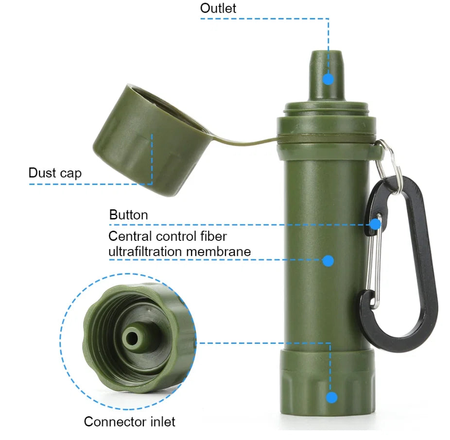 Water Filter Integrated Straw Lightweight 1200 L