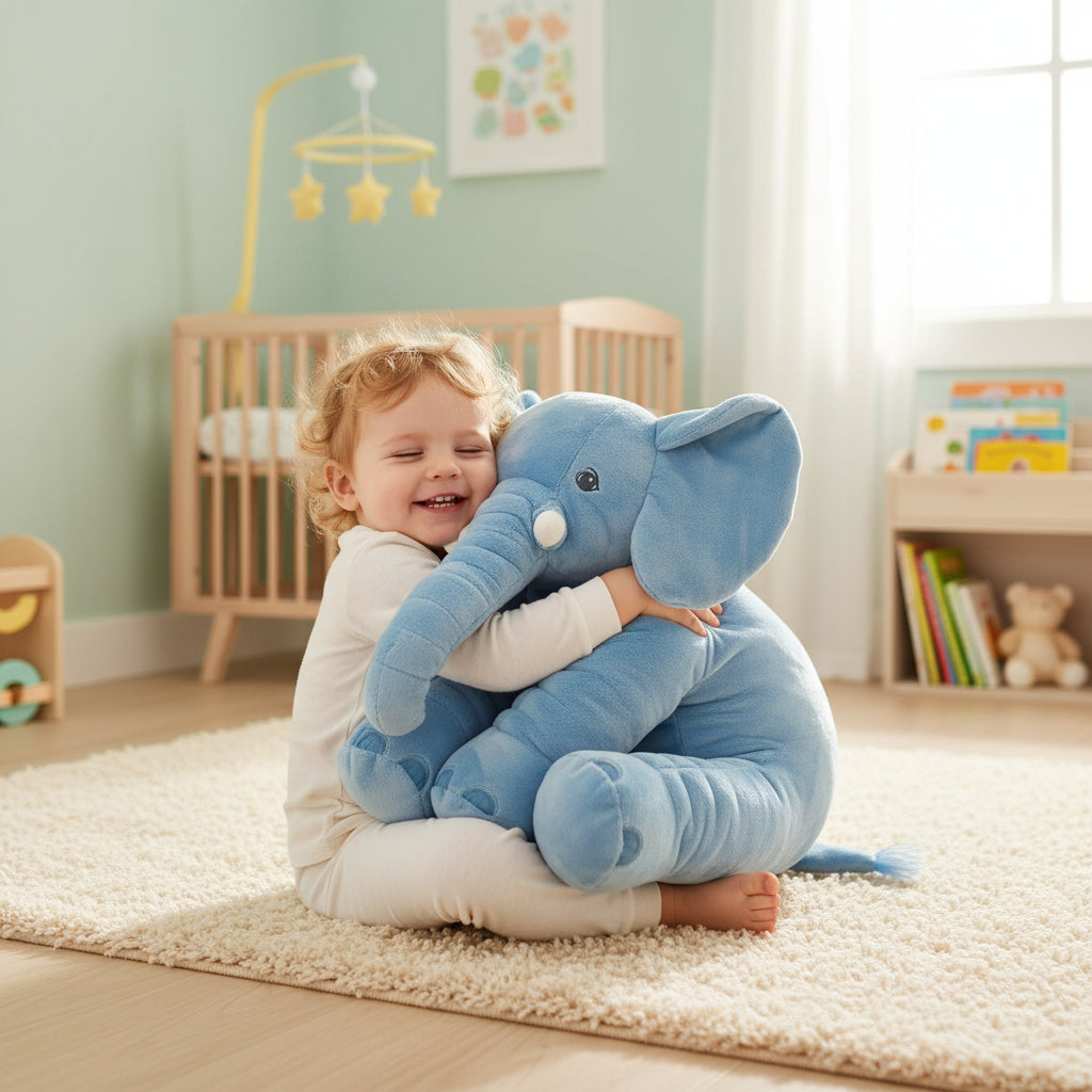 Cuddly Plush Elephant Pillow Toy – Soft Comfort for Babies