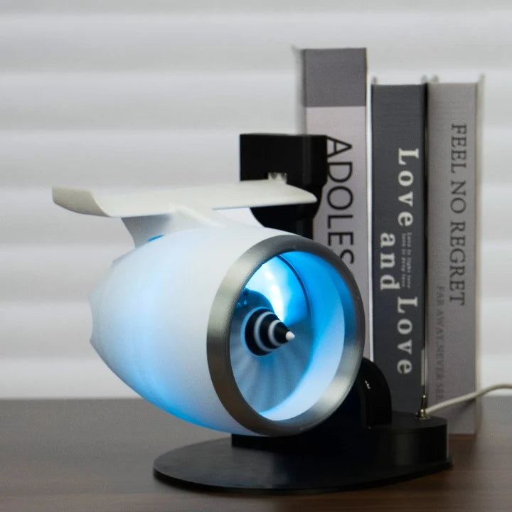 Humidifier Turbojet Fan-Style RGB Lighting Plug-In & Rechargeable