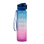 Water Bottle Timeline Markings Built-In Straw 1L Capacity