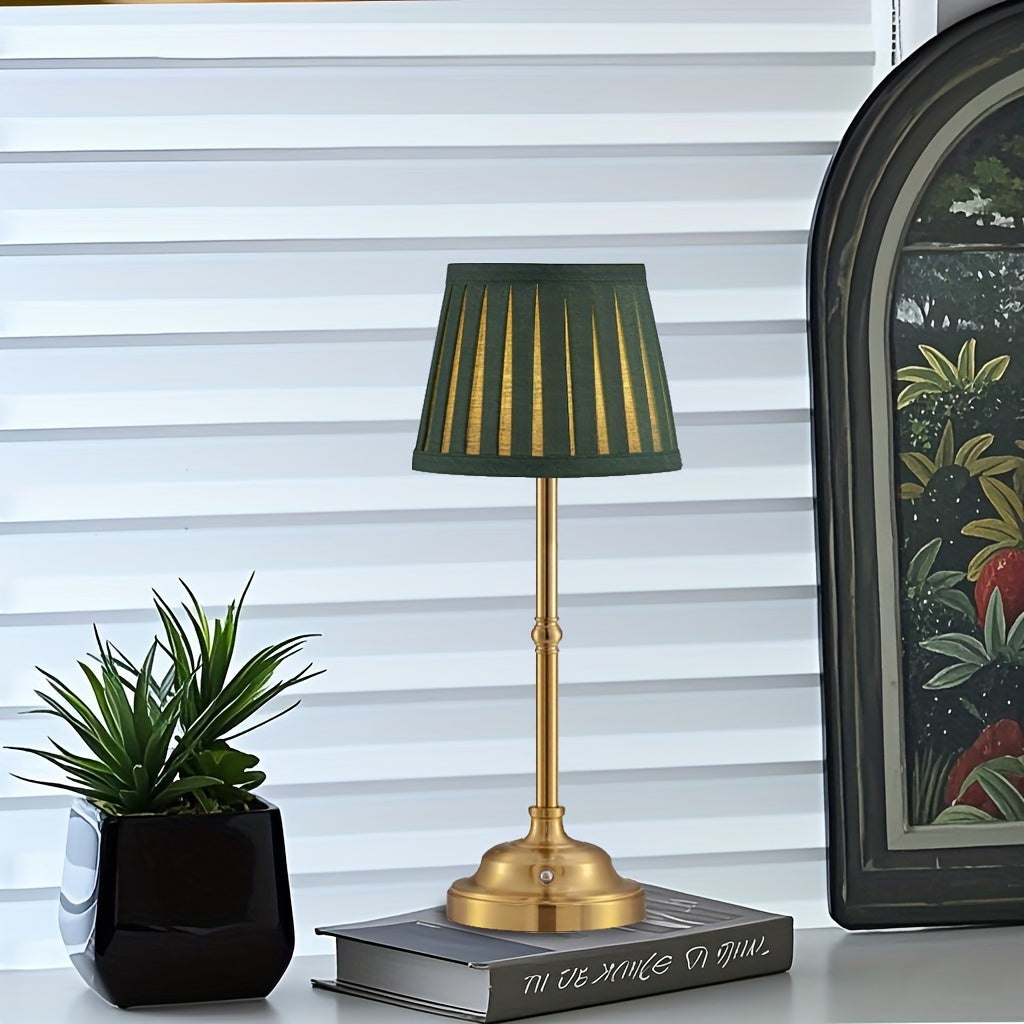 Touch Dimmable LED Table Lamp - Cordless and Rechargeable in Brass
