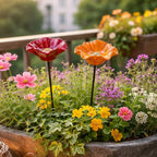 Glazed Ceramic Bee Waterer Stakes (Set of 4)