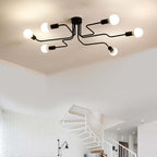 Modern Multi-Arm Sputnik Lamp - Industrial Style Black Ceiling Fixture