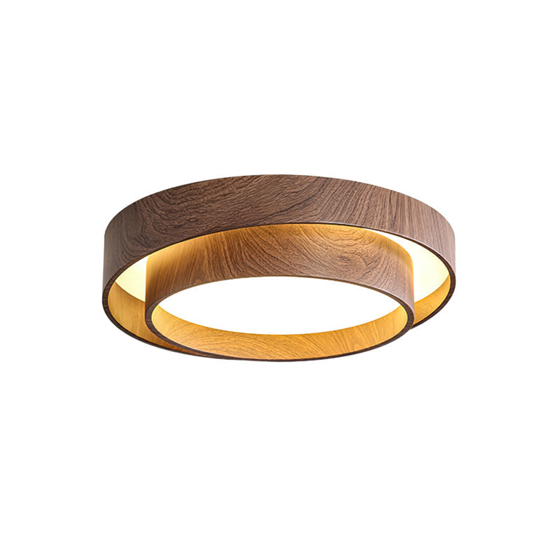 Walnut Finish Round Metal Ceiling Light (Triac Dimmable)