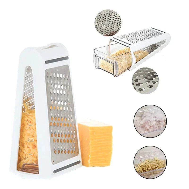 Kitchen Grater Double-Sided Stainless Steel With Collection Tray