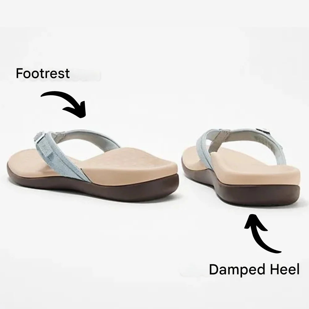 Flip-Flops Orthopaedic Arch Support Vegan Leather Non-Slip